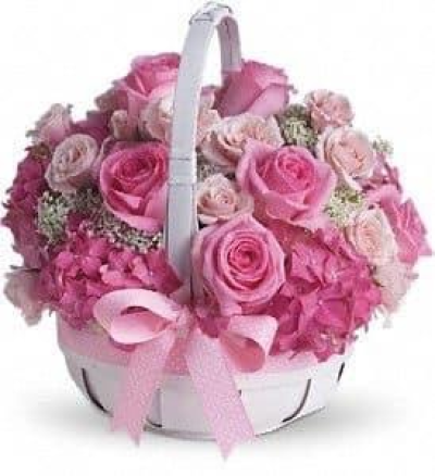 Lily Rose - Petite basket in mixed pink shades